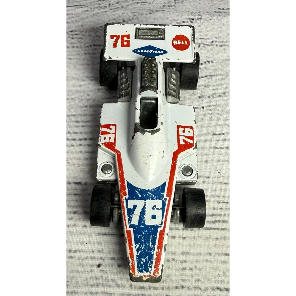 Vintage 1975 Hot Wheels Formula 5000 Redline‎ White Race Car 76 Mattel Hong Kong